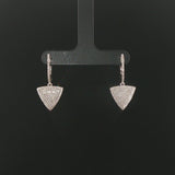 14k White Gold and 2cttw Pave Diamond Drop Dangle Earrings