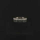 14k White Gold and 1cttw Diamond Vintage Half Eternity Band Ring Size 8.5