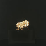 Denny Wong 14k Yellow Gold and Diamond Plumeria Band Ring Size 5.5