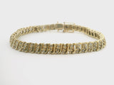 14k Yellow Gold and 3.5cttw Diamond 17.4g Vintage S Link Tennis Bracelet 7.5"