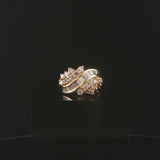 14k Yellow Gold and 1cttw Round and Baguette Diamond Ladies Ring Size 6