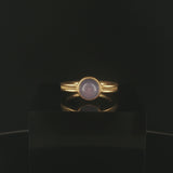 20k Yellow Gold and Cabochon Blue Moonstone Solid Vintage Ring Size 5.25
