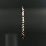 14k Yellow and White Gold 0.25cttw Bezel Set Diamond Fancy Link Bracelet 6.75"