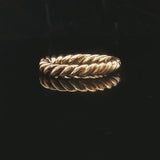 18k Yellow Gold 9.3g Solid Vintage Hinge Open Cable Band Ring Size 6.25