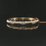 14k Yellow Gold and 0.50cttw Diamond Solid Heavy Bangle Bracelet 6.25"