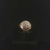 14k Yellow and White Gold 0.45cttw Diamond Vintage Solid Cluster Ring Size 5.75