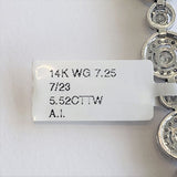 Brand New 14k White Gold and 5.52cttw Diamond Halo Link Bracelet 7.25"