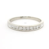 10k White Gold and Diamond Channel Set Band Ring Size 8