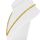 24k Pure Yellow Gold 15.3g Diamond Cut 3.5mm Open Cylinder Link Necklace 20"