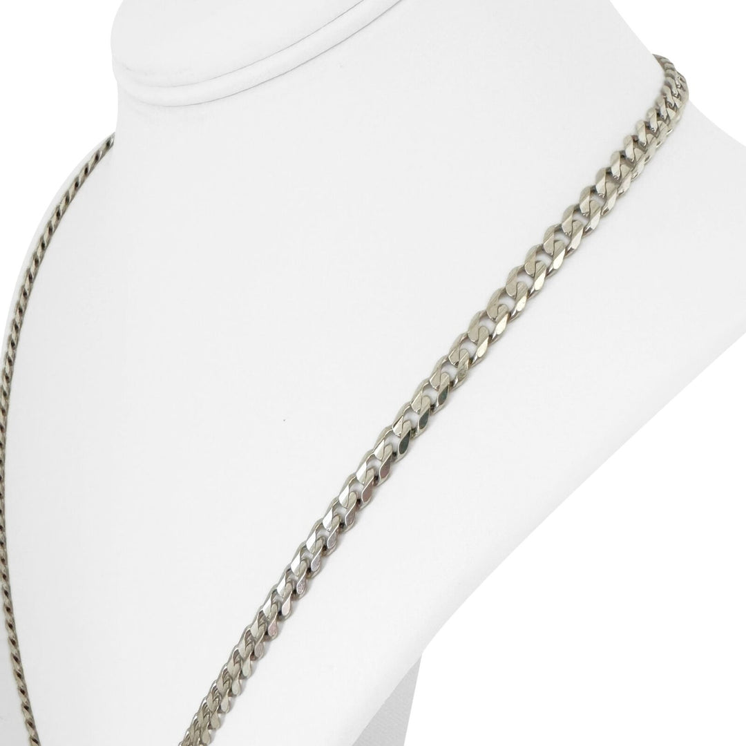 14k White Gold 26.8g Solid 5mm Curb Link Chain Necklace Italy 24"