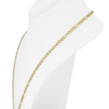 14k Yellow Gold 7.5g Hollow Light 4mm Figaro Link Chain Necklace Turkey 24"