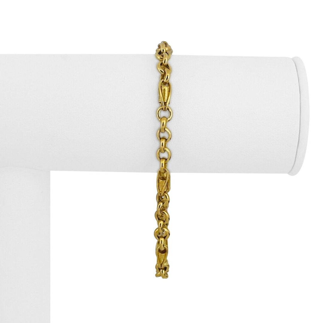 24k Pure Yellow Gold 14.8g Solid Ladies 5mm Fancy Cable Link Bracelet 7.5"