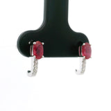 Brand New Ruby and Diamond Stud Earrings in 14k White Gold