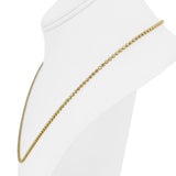 14k Yellow Gold 6.3g Thin 2mm Ball Bead Link Chain Necklace Italy 20"