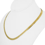 14k Yellow Gold 16g Solid Ladies 5mm Herringbone Link Necklace Italy 18"