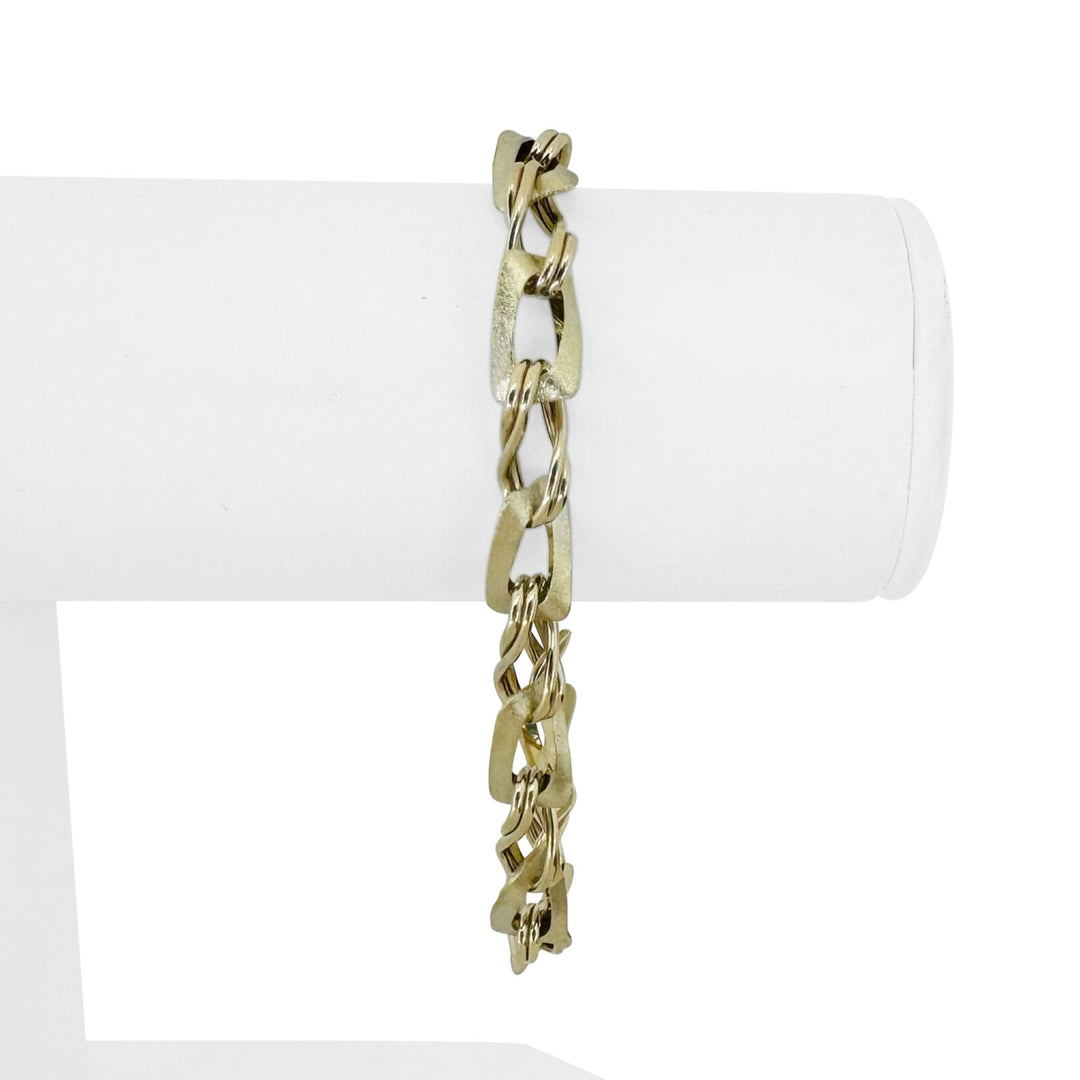 Brand New 14k Yellow Gold Ladies Fancy Link Bracelet Italy 8"