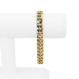 18k Yellow Gold 21g Hollow Men's 9mm Curb Link Bracelet Italy 8.25"