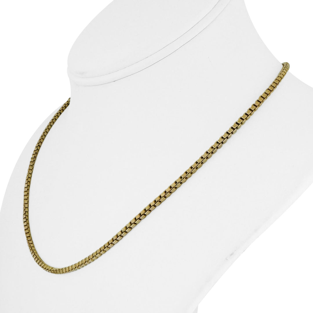 14k Yellow Gold 6.5g Solid Thin 2.5mm Box Link Chain Necklace Italy 18"