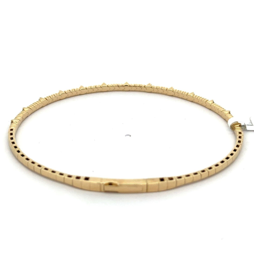 Brand New 14k Yellow Gold and Diamond Bangle Bracelet 7"