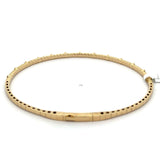 Brand New 14k Yellow Gold and Diamond Bangle Bracelet 7"