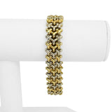 Chimento 18k Yellow and White Gold 27g Two Tone Fancy Link Bracelet Italy 7.75"<br>
