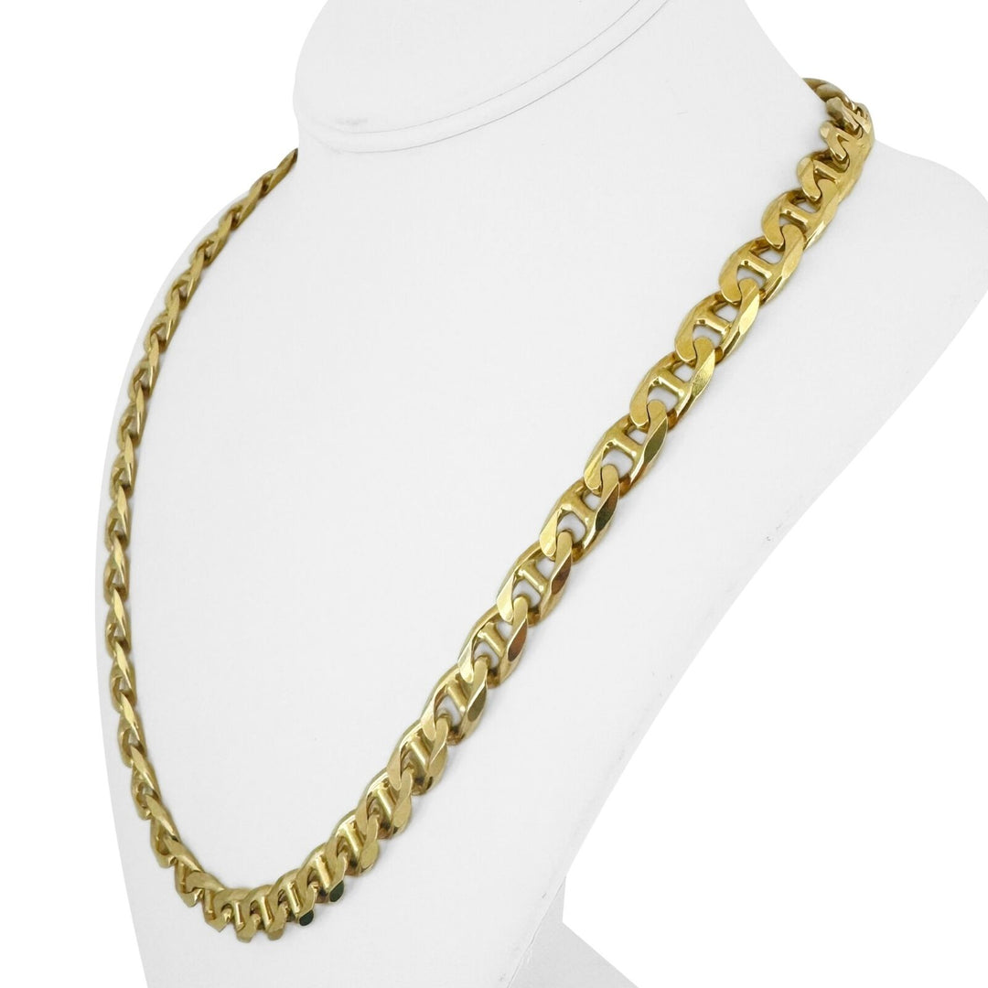 14k Yellow Gold 89.5g Solid Heavy 9mm Gucci Link Chain Necklace Italy 23"