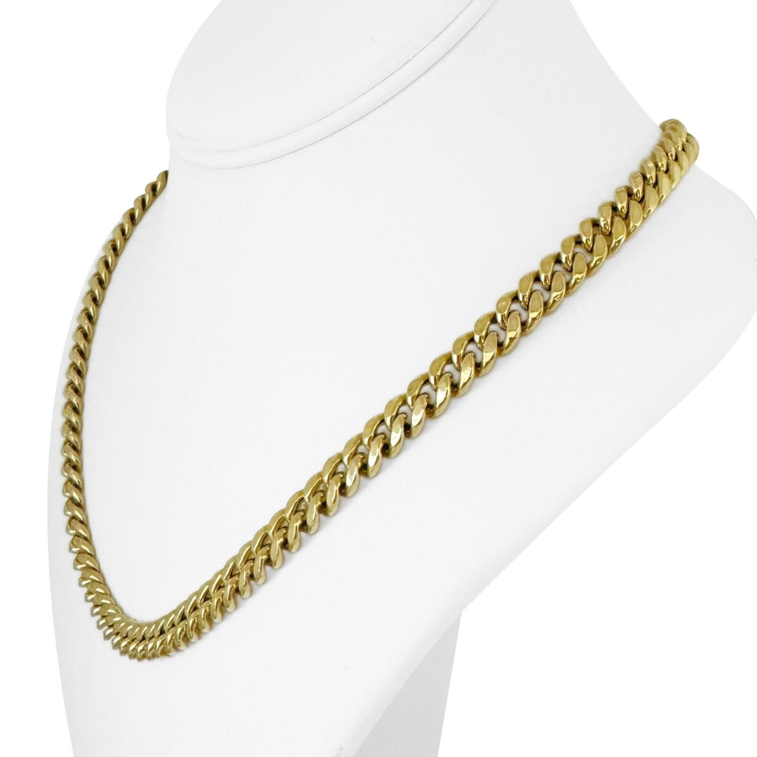 14k Yellow Gold 32.9g Hollow Polished 7.5mm Cuban Link Chain Necklace 20"