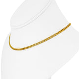 24k Pure Yellow Gold 14.7g Solid Ladies 3mm Curb Link Choker Necklace 14.5"