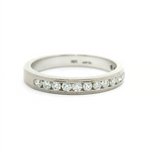 Hearts on Fire 18k White Gold and Diamond Half Eternity Band Ring Size 6.75