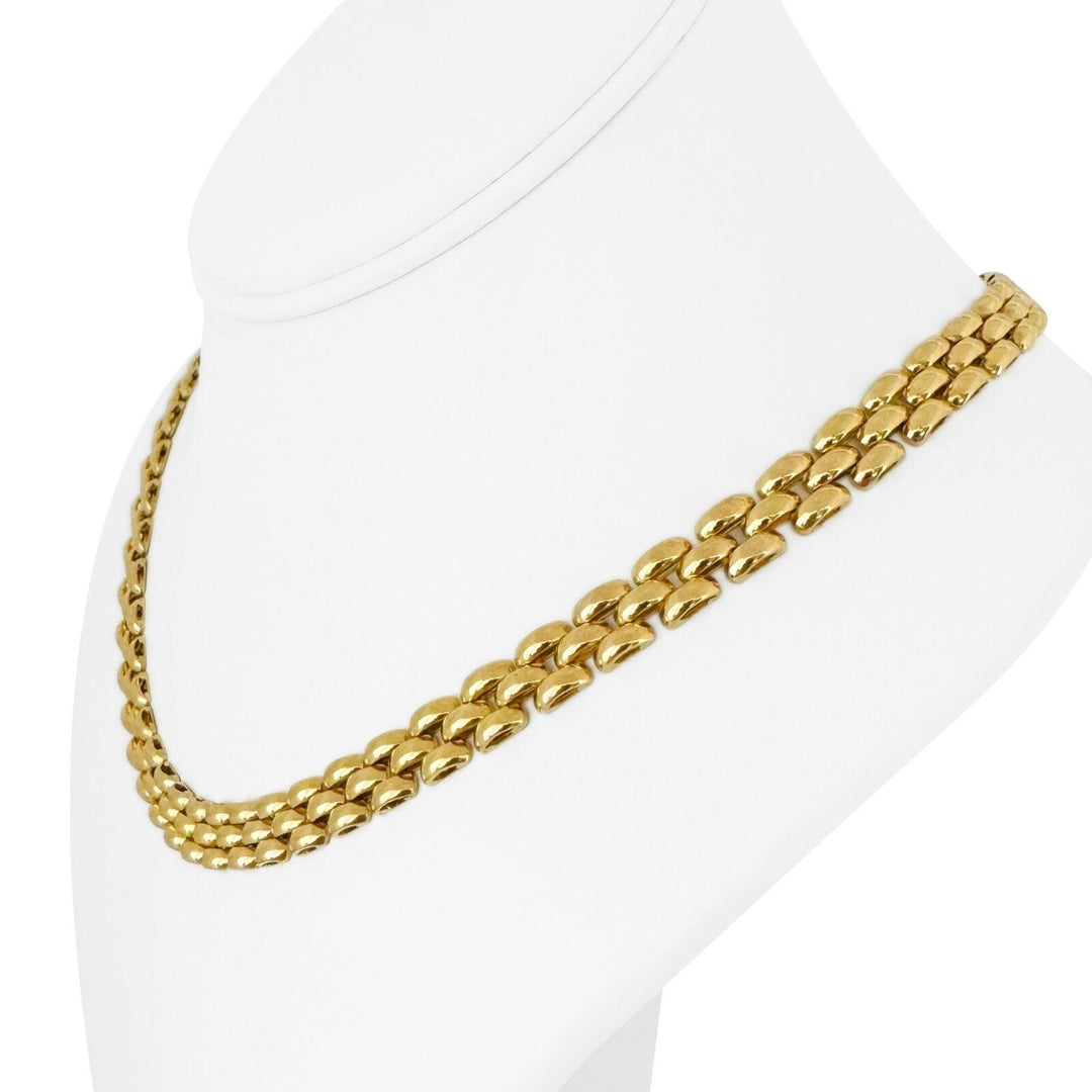 14k Yellow Gold 33.6g Ladies Polished 8mm Panther Link Necklace Italy 18"