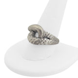 18k White Gold 10.4g Hammered and Satin Finish Knot Ring Italy Size 10