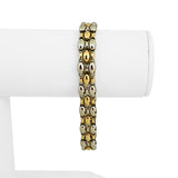 Chimento 18k Yellow and White Gold 19g Two Tone Fancy Link Bracelet Italy 7.75"