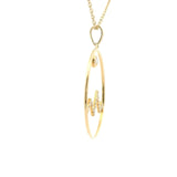 Brand New 14k Yellow Gold and Diamond Circle Pendant Necklace 16-18"