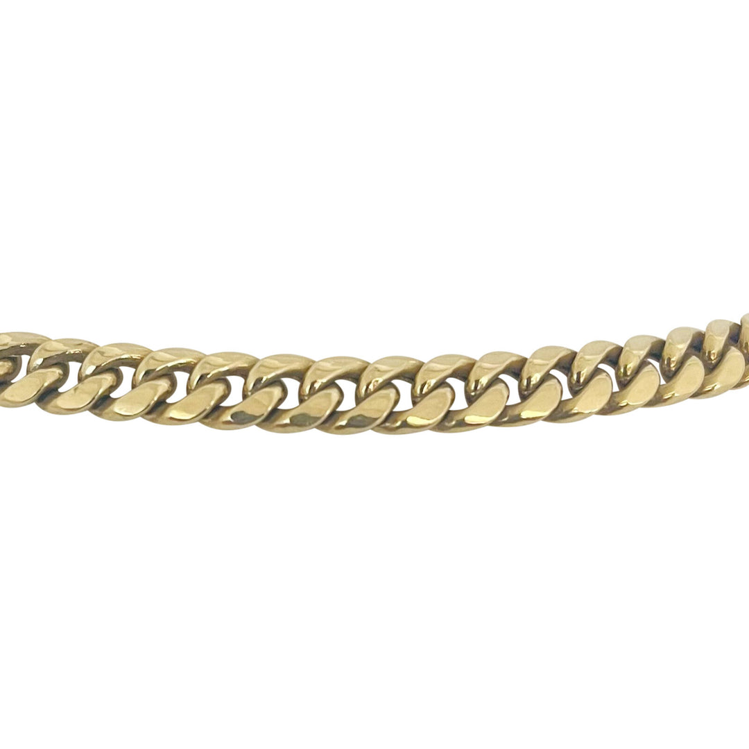 10k Yellow Gold 23.3g Hollow 6.5mm Cuban Curb Link Chain Necklace Italy 22"