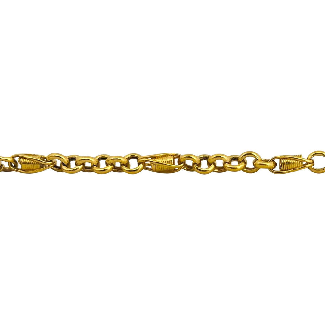 24k Pure Yellow Gold 14.8g Solid Ladies 5mm Fancy Cable Link Bracelet 7.5"