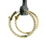 Brand New 1cttw Natural Diamond Inside Out Hoop Earrings in 14k Yellow Gold