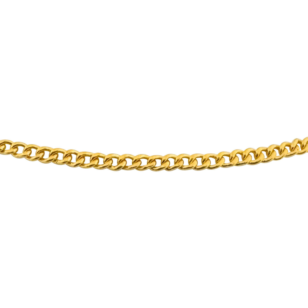 24k Pure Yellow Gold 12.2g Solid Thin 2.5mm Curb Link Chain Necklace 16"