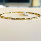 Brand New 14k Yellow Gold and Diamond Bangle Bracelet 7"