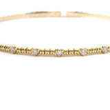 Brand New 14k Yellow Gold and Diamond Bangle Bracelet 7"