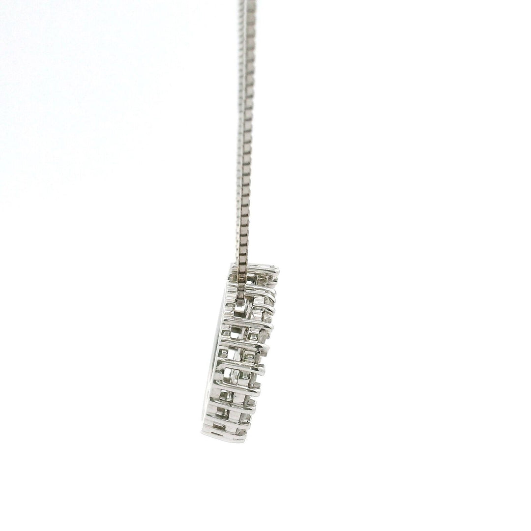 Brand New 14k White Gold and 0.77ct Diamond Swirl Pendant Necklace 20"
