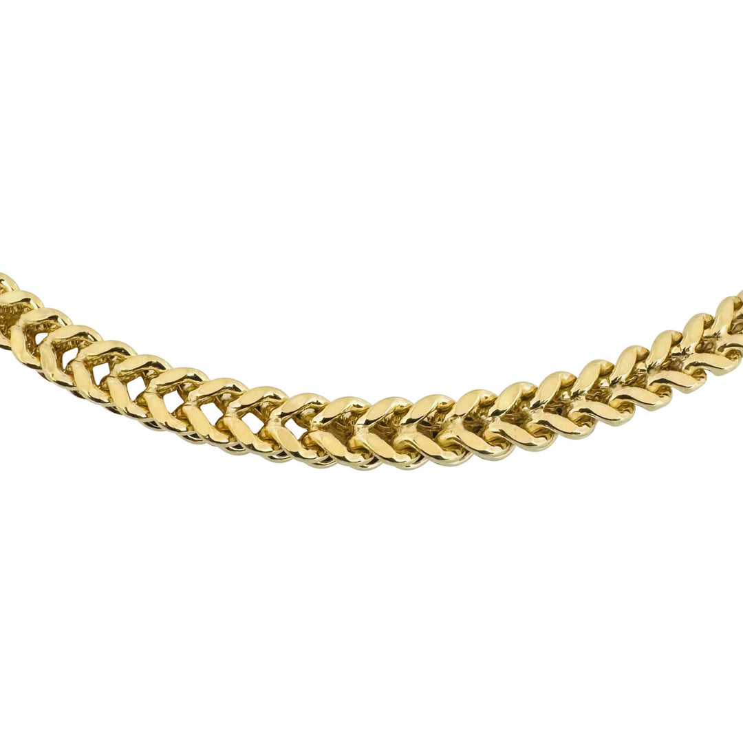 10k Yellow Gold 36g Thick Men's 6mm Squared Franco Link Chain Necklace 21.5"