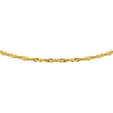 24k Pure Yellow Gold 7.2g Solid Thin 2.5mm Twisted Curb Link Chain Necklace 17"