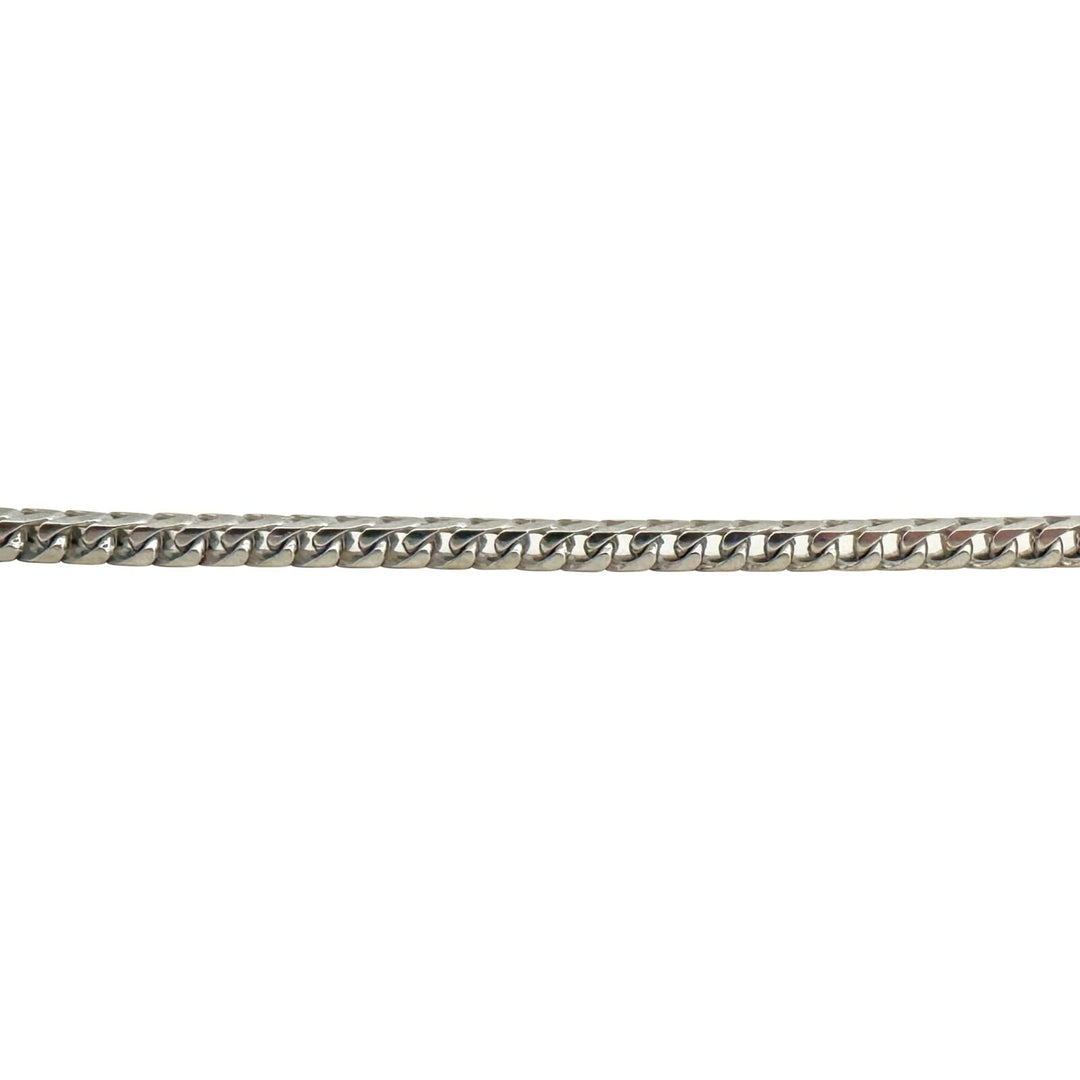 14k White Gold 28.2g Solid Men's 4.5mm Squared Franco Link Bracelet 8.5"
