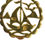 24k Pure Yellow Gold 4.1g Nautical Sailboat Charm Pendant 1.1"