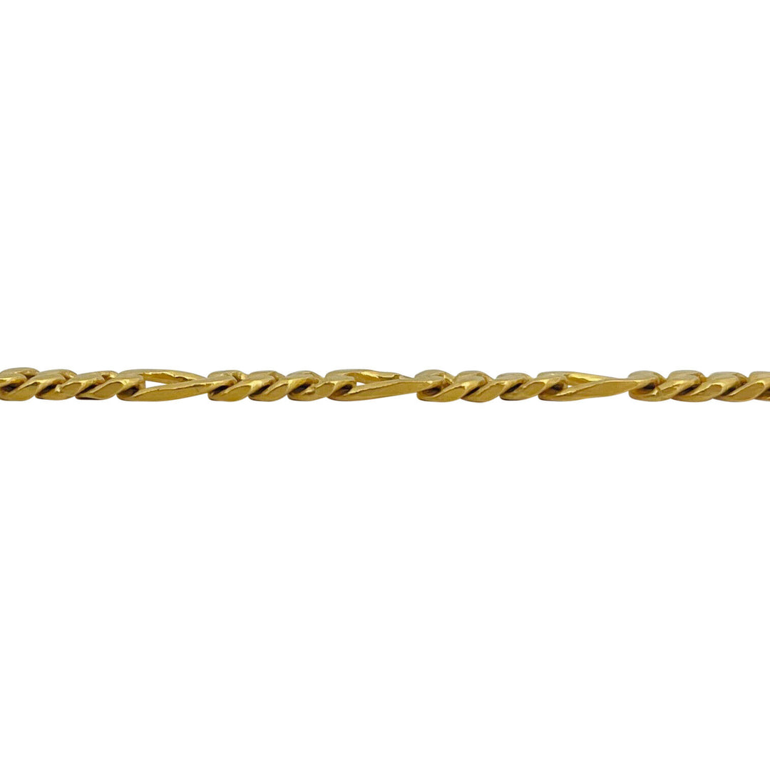 24k Pure Yellow Gold 15.7g Solid Ladies 4.5mm Figaro Link Bracelet 7"