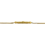 24k Pure Yellow Gold 9.1g Solid Double Strand Box Link and Beads Bracelet 7.25"
