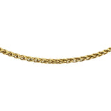 18k Yellow Gold 11.7g Hollow 3mm Wheat Link Chain Necklace Italy 24"
