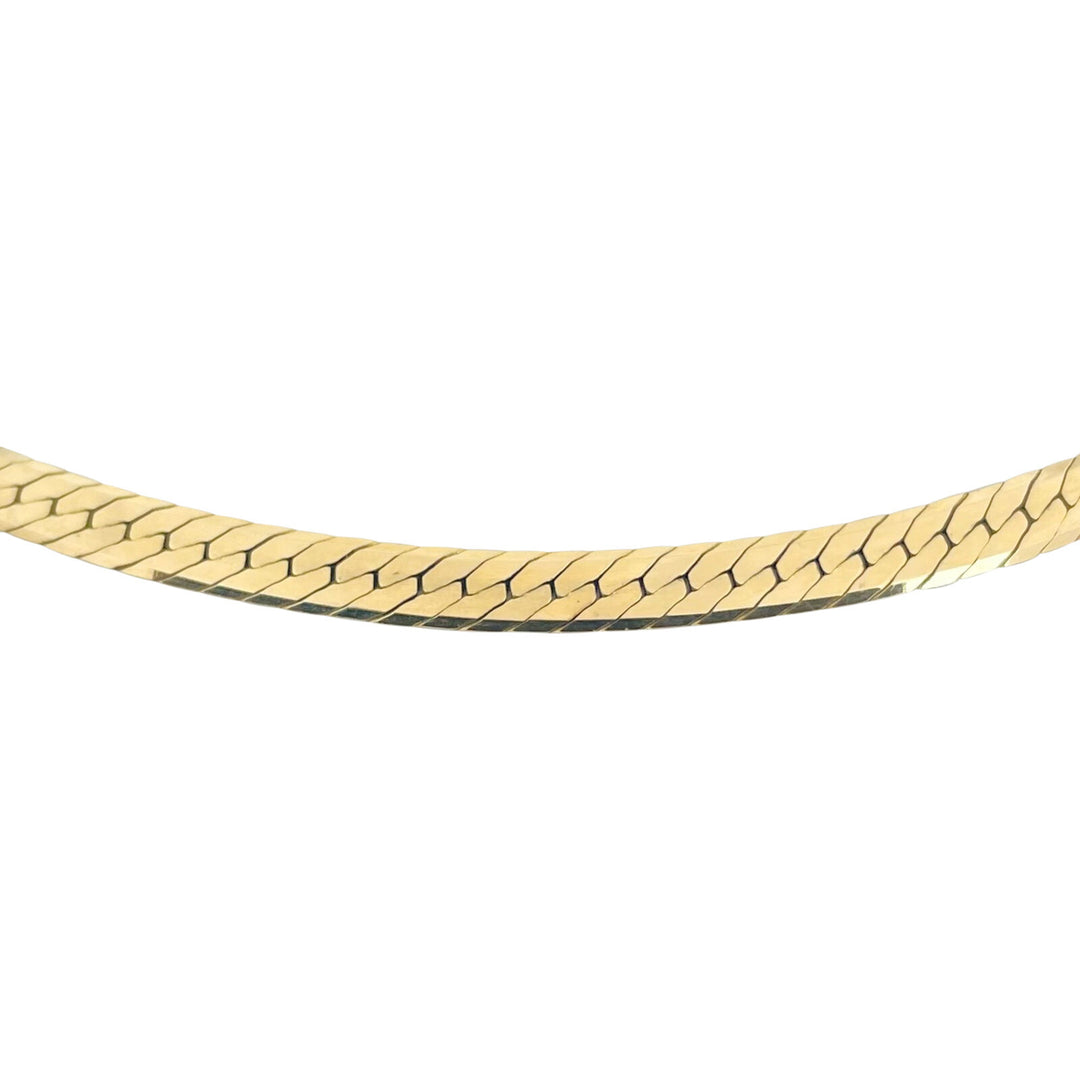14k Yellow Gold 20.5g Solid Thick 5mm Herringbone Link Chain Necklace Italy 18"