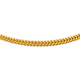 22k Yellow Gold 40.3g Solid Heavy 3.5mm Squared Franco Link Chain Necklace 22"