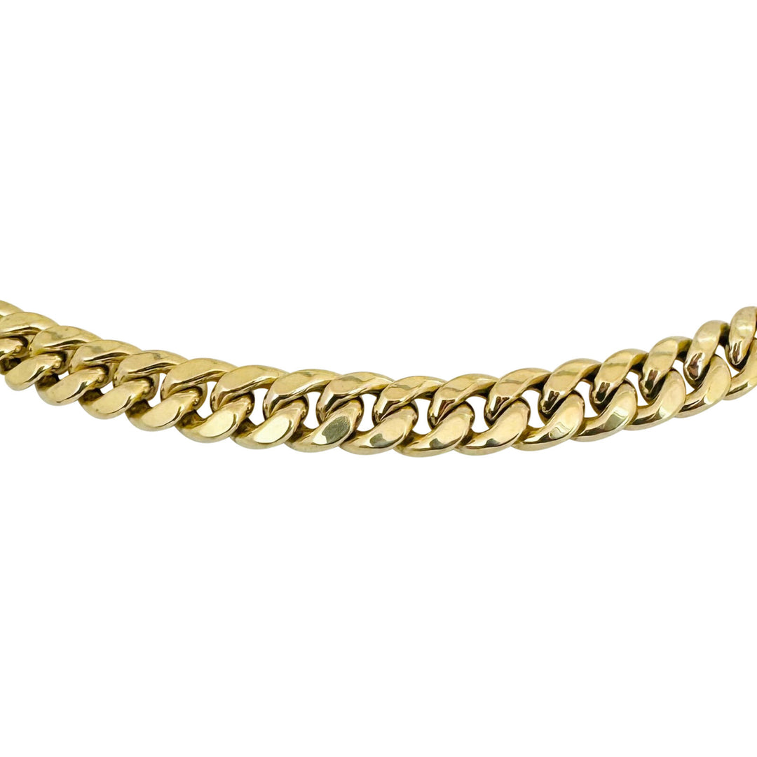10k Yellow Gold 45.7g Hollow Polished 8.5mm Cuban Curb Link Chain Necklace 22"